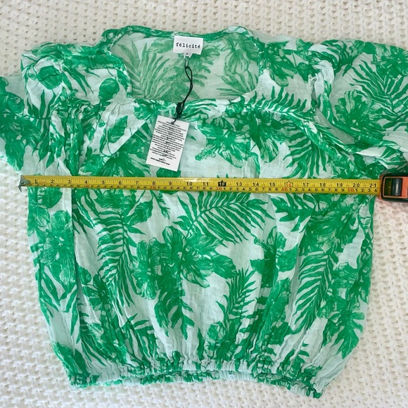 Felicite Green Palm Cotton Gauze Top NWT - Picture 5 of 8